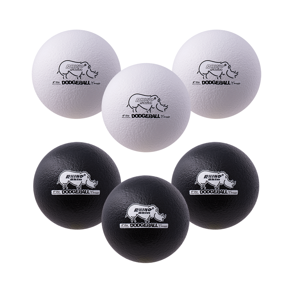6" Black and White Dodgeball Set