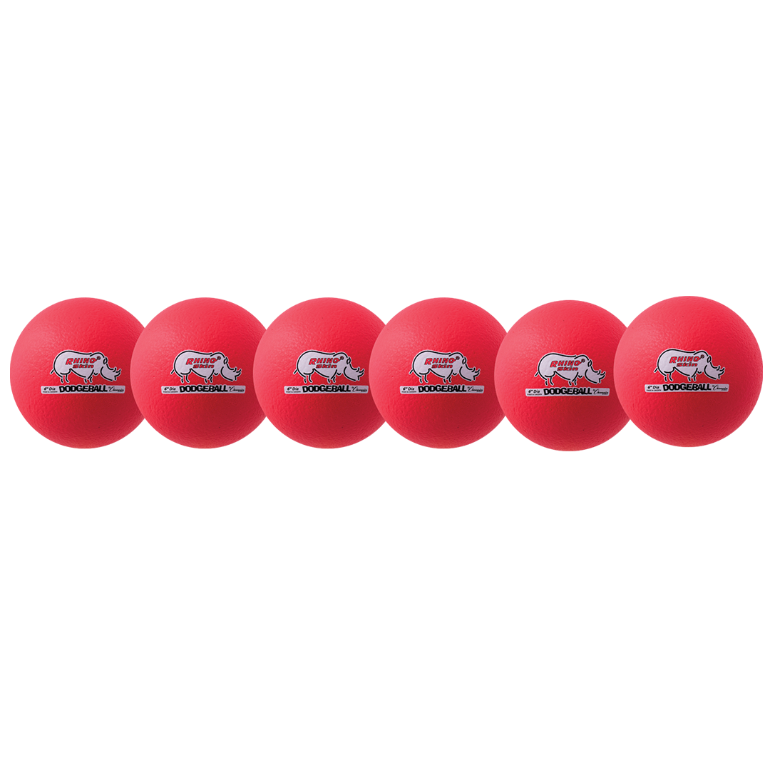 6" Neon Red Dodgeball Set