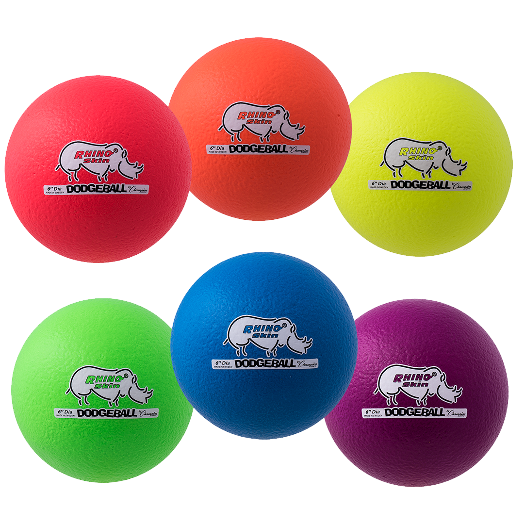 6" Neon Rainbow Dodgeball Set