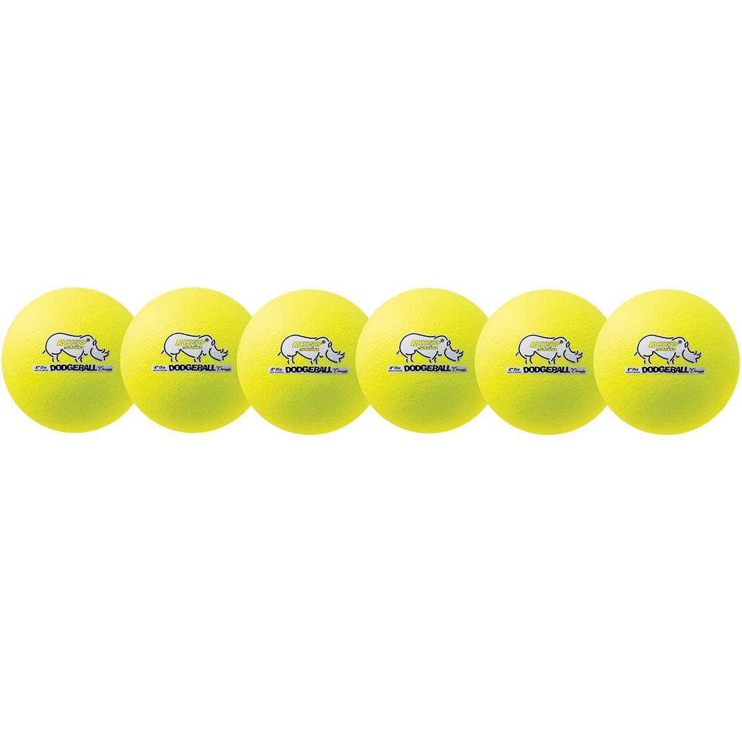 6" Neon Yellow Dodgeball Set