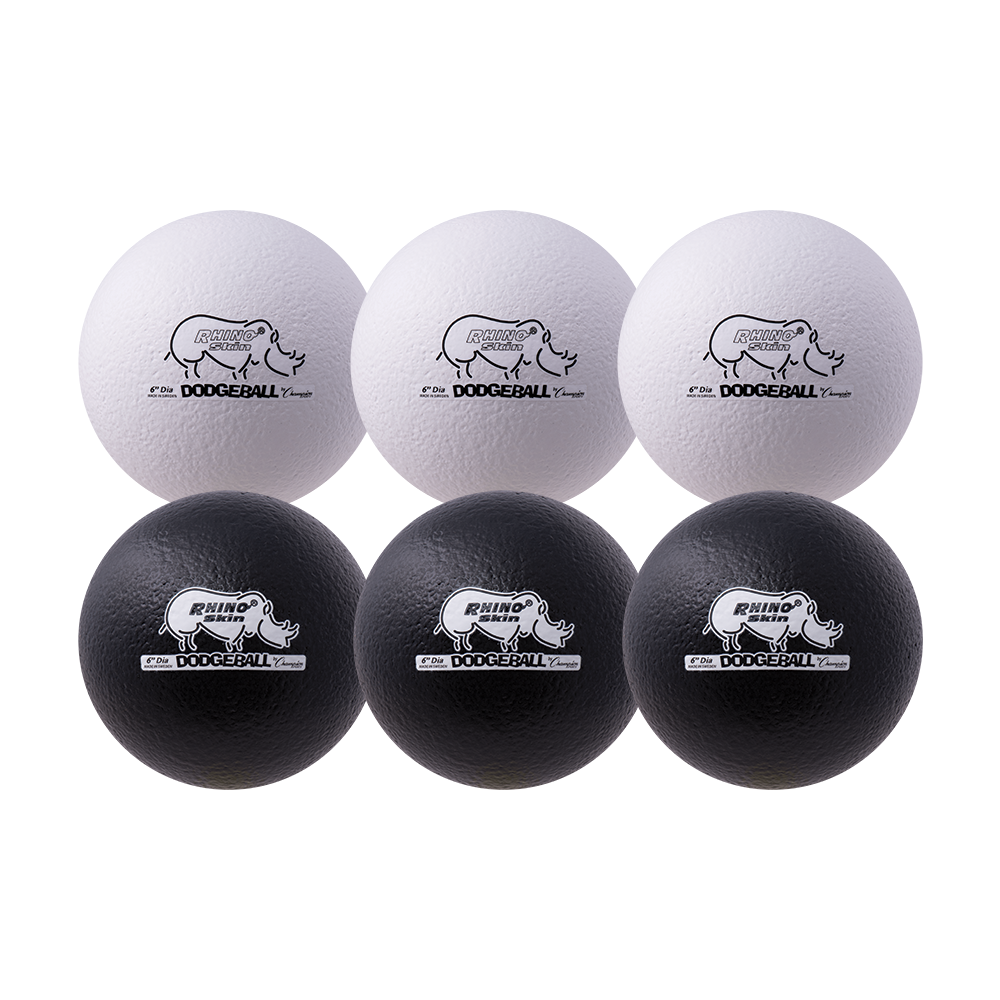 6" Black and White Dodgeball Set